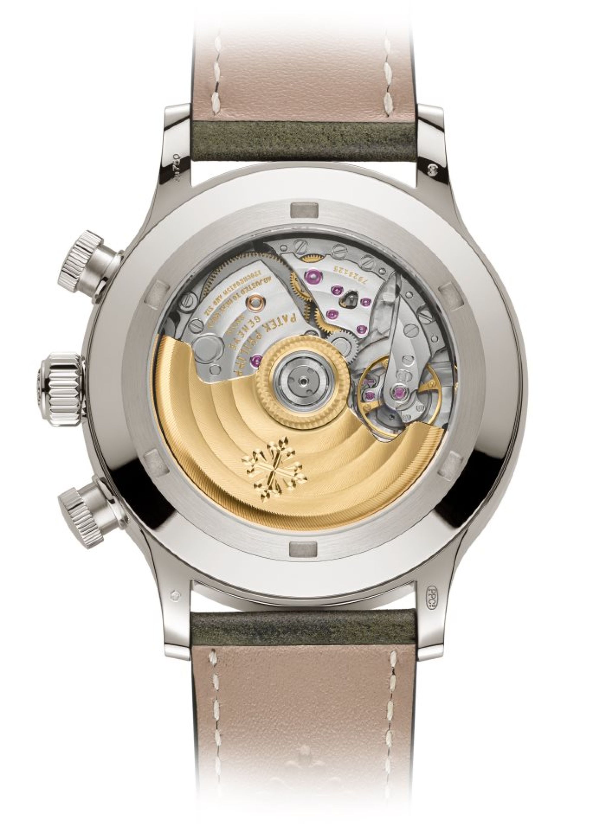 Patek Philippe Calatrava Pilot Travel Time Chronograph. Rückseite