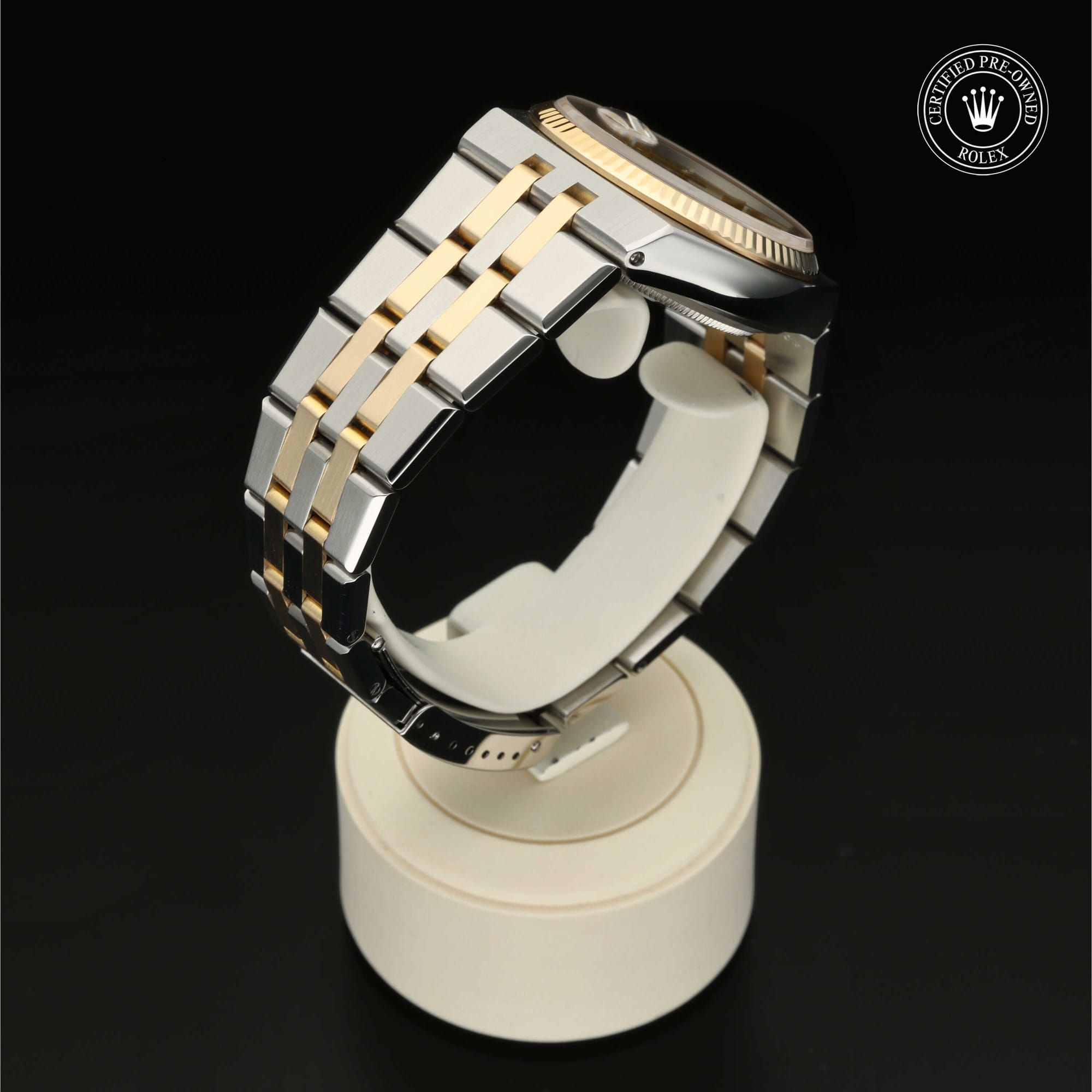 Rolex Certified Pre-Owned Oyster Perpetual Datejust aus 1989 in 36 mm aus Rolesor Gelb