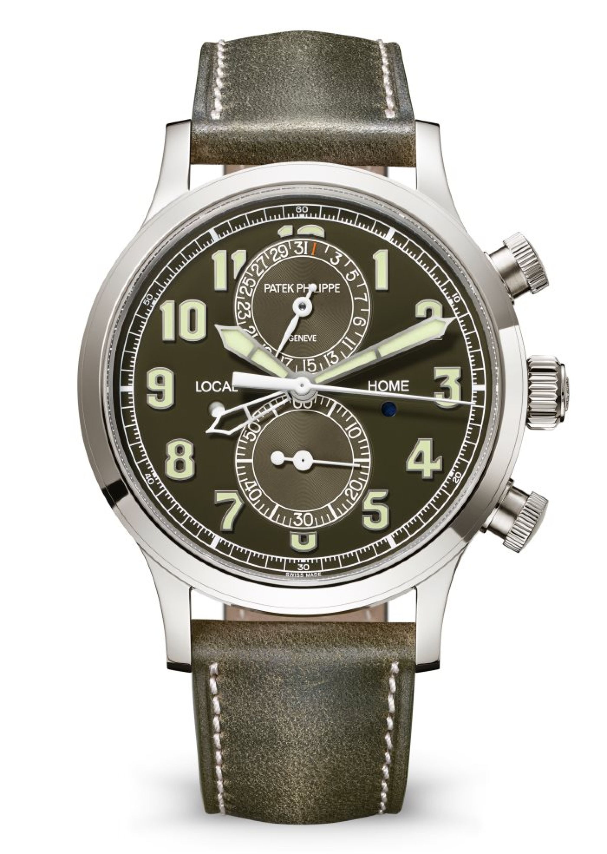 Patek Philippe Calatrava Pilot Travel Time Chronograph. Face