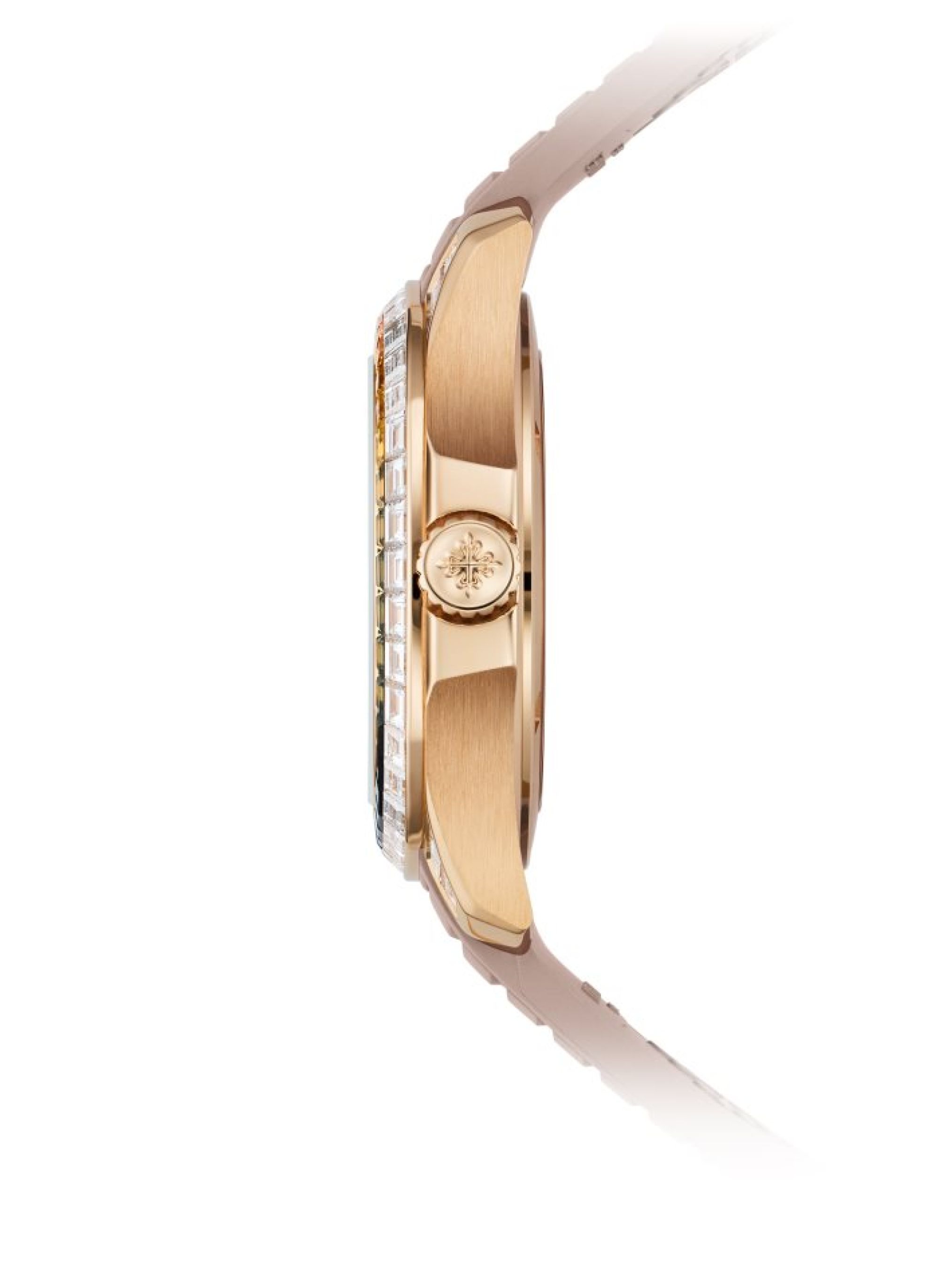 Patek Philippe Minutenrepetition Aquanaut Luce „Rainbow“, Haute Joaillerie. Profil