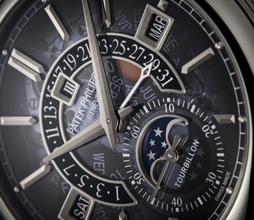 Minutenrepetition, Tourbillon, Ewiger Kalender mit retrogradem Datum.