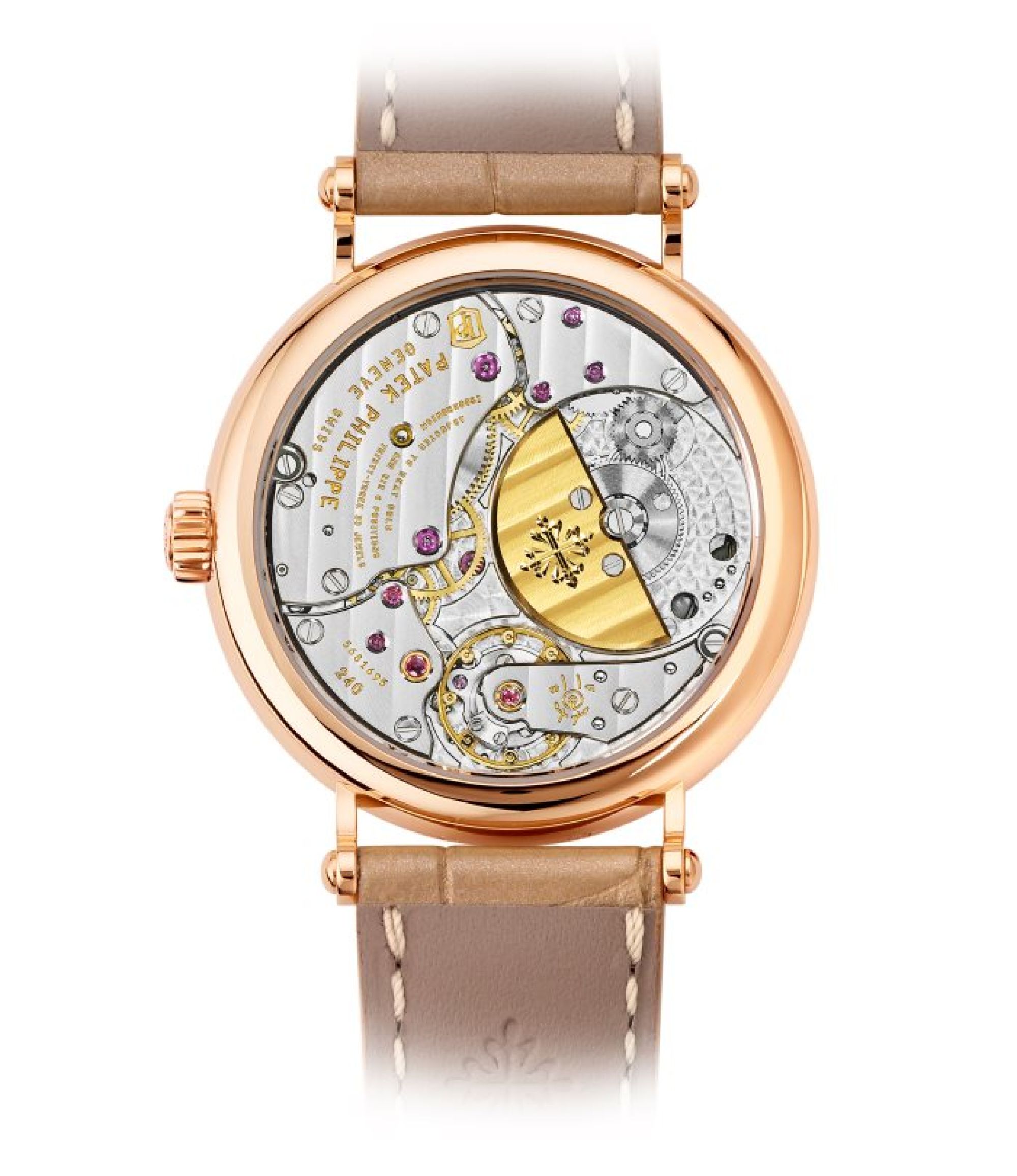 Patek Philippe Extraflaches mechanisches Werk mit automatischem Aufzug. Rückseite