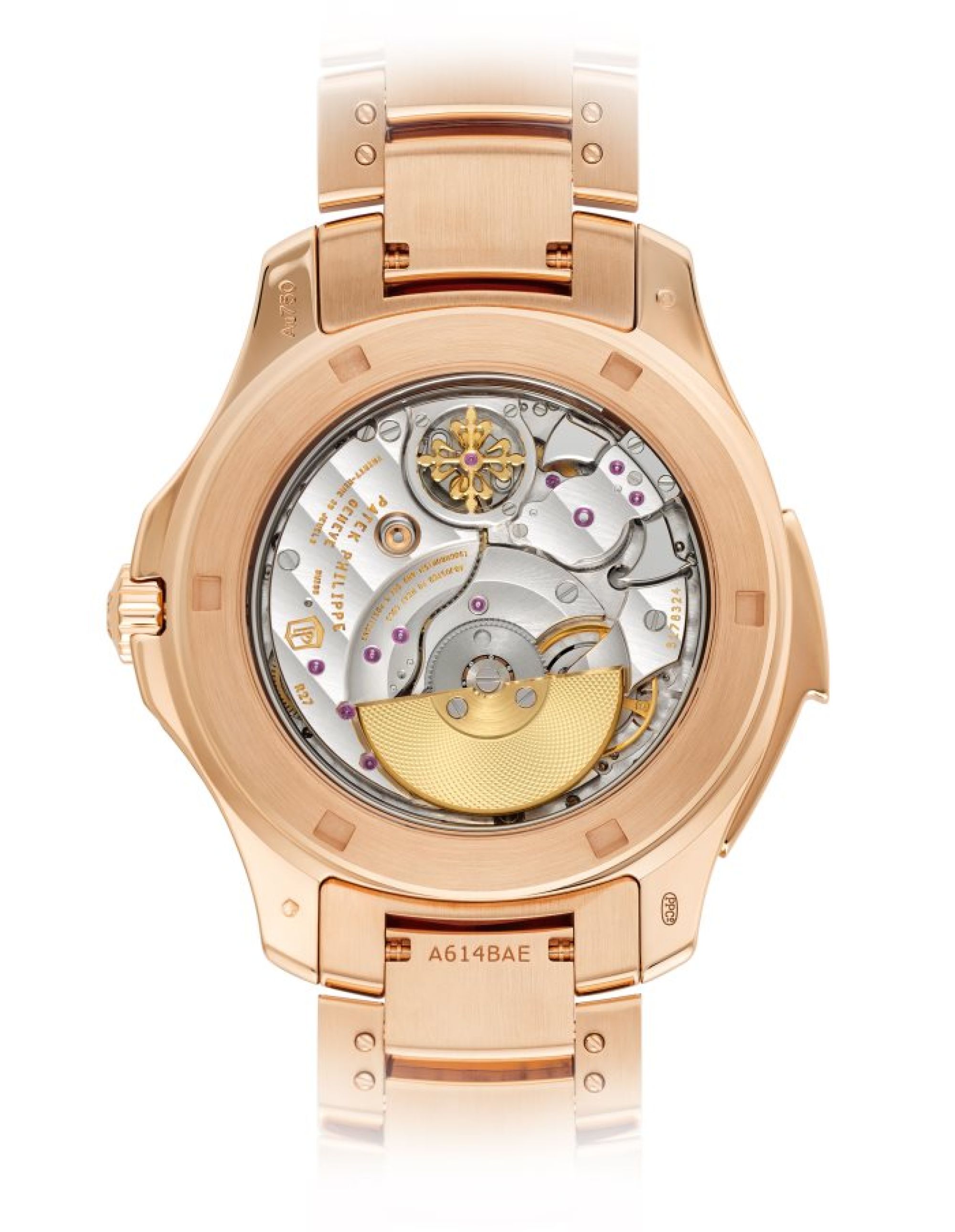 Patek Philippe Minutenrepetition Aquanaut Luce „Rainbow“, Haute Joaillerie. Rückseite