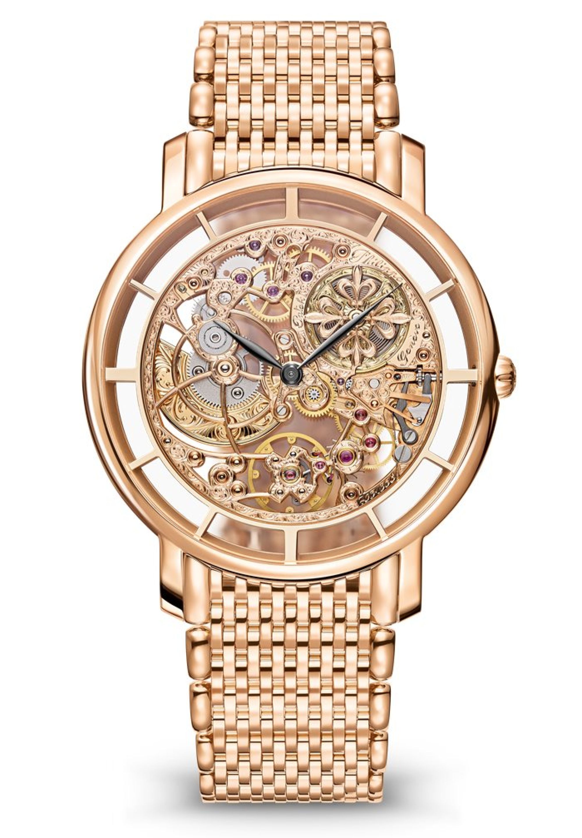 Patek Philippe Skelettiertes Werk mit Handgravuren. Face