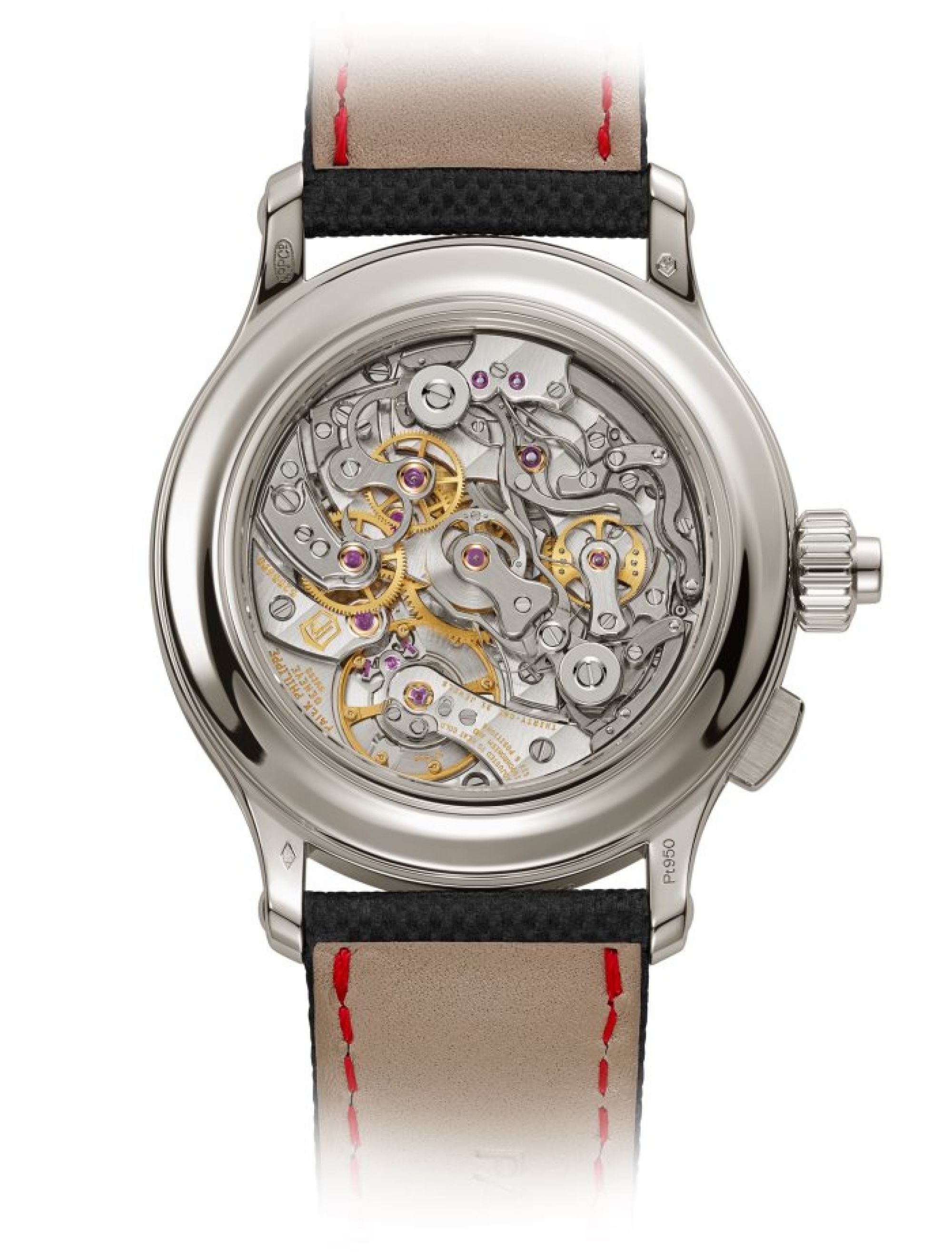 Patek Philippe Schleppzeiger-Monopusher-Chronograph für Linkshänder, Ewiger Kalender. Rückseite