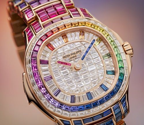 Minutenrepetition Aquanaut Luce „Rainbow“, Haute Joaillerie.