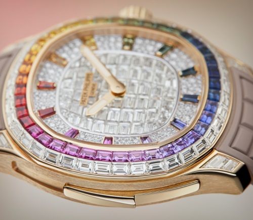 Minutenrepetition Aquanaut Luce „Rainbow“, Haute Joaillerie.